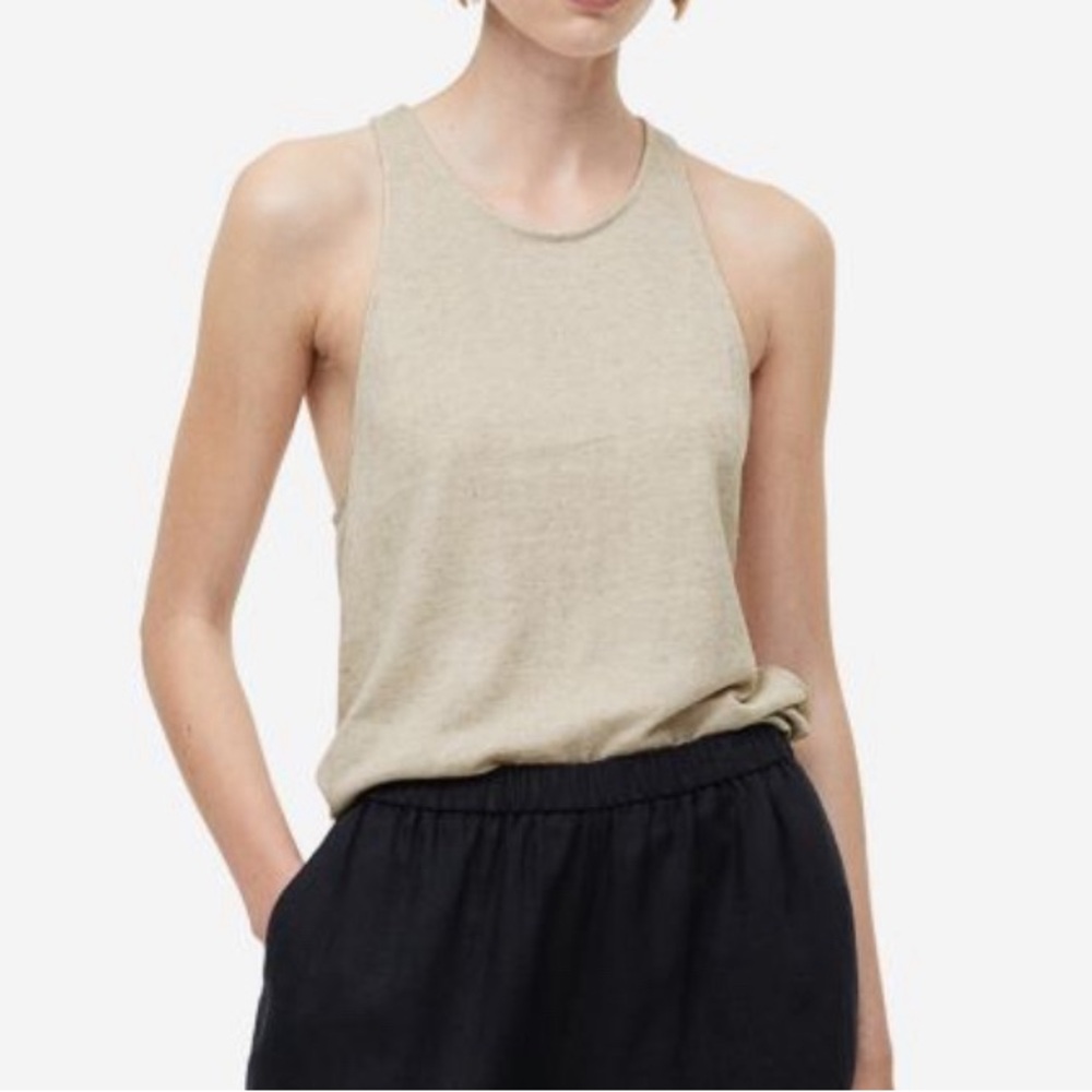 LINEN-BLEND TANK TOP